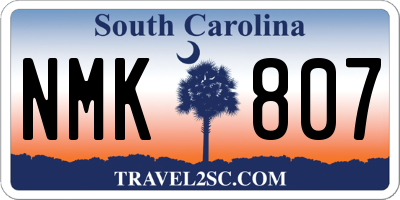SC license plate NMK807
