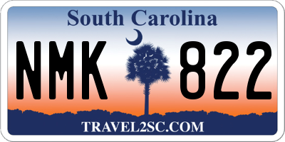 SC license plate NMK822