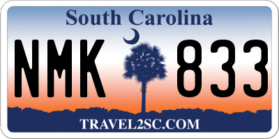 SC license plate NMK833