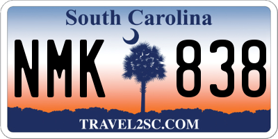 SC license plate NMK838