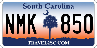 SC license plate NMK850