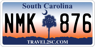 SC license plate NMK876