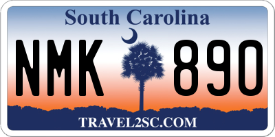 SC license plate NMK890