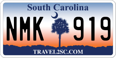 SC license plate NMK919