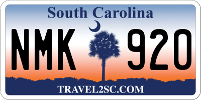 SC license plate NMK920