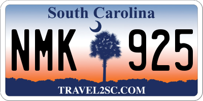SC license plate NMK925