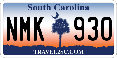SC license plate NMK930