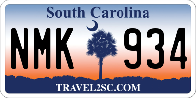 SC license plate NMK934