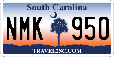 SC license plate NMK950