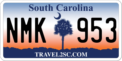 SC license plate NMK953