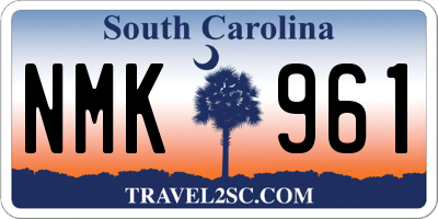 SC license plate NMK961