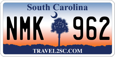 SC license plate NMK962