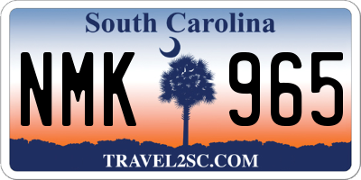 SC license plate NMK965
