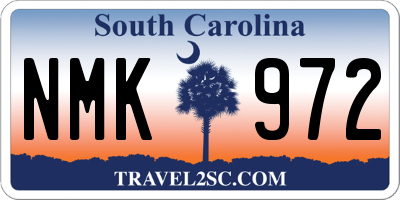 SC license plate NMK972