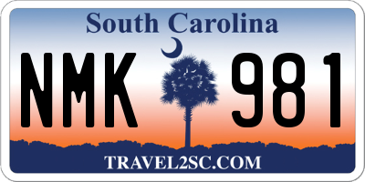 SC license plate NMK981