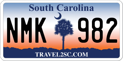 SC license plate NMK982