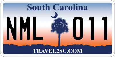 SC license plate NML011