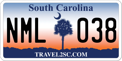SC license plate NML038
