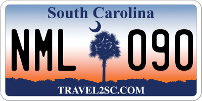 SC license plate NML090