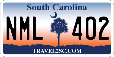 SC license plate NML402