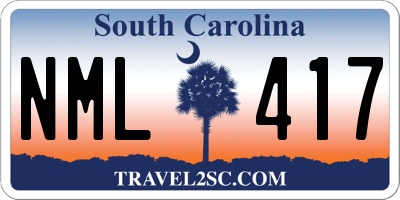 SC license plate NML417