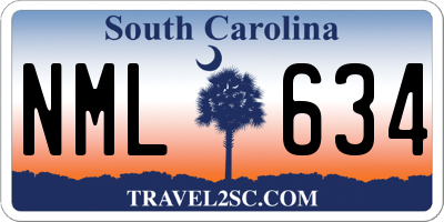 SC license plate NML634