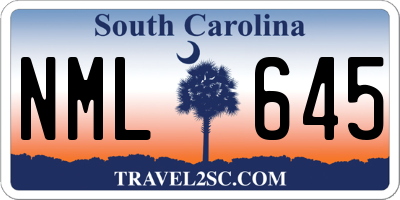 SC license plate NML645
