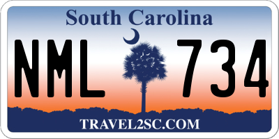 SC license plate NML734