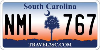 SC license plate NML767