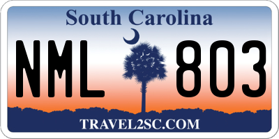 SC license plate NML803