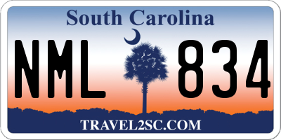 SC license plate NML834