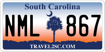 SC license plate NML867