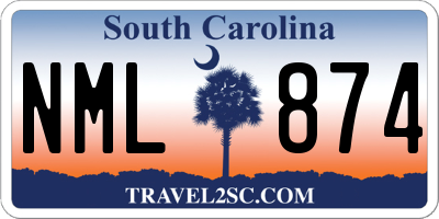 SC license plate NML874