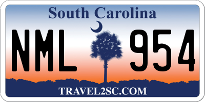 SC license plate NML954