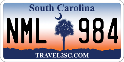 SC license plate NML984
