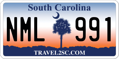 SC license plate NML991