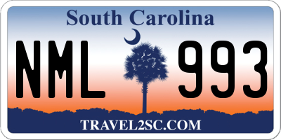 SC license plate NML993