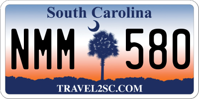 SC license plate NMM580