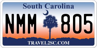 SC license plate NMM805