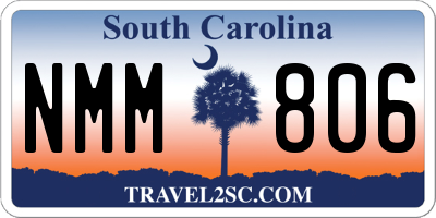 SC license plate NMM806