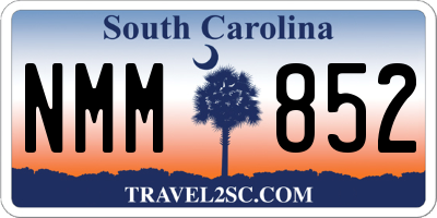 SC license plate NMM852