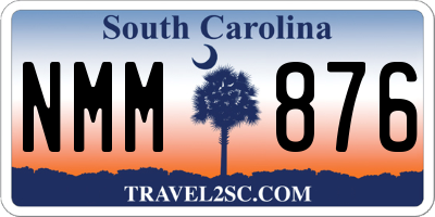 SC license plate NMM876
