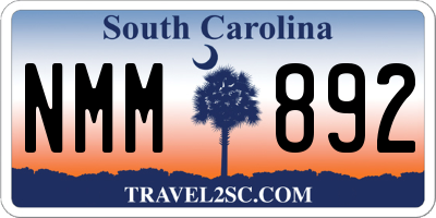SC license plate NMM892