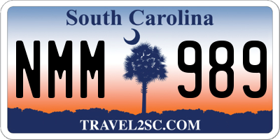 SC license plate NMM989