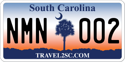 SC license plate NMN002