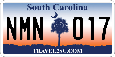 SC license plate NMN017
