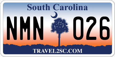 SC license plate NMN026