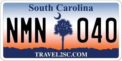 SC license plate NMN040
