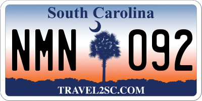 SC license plate NMN092