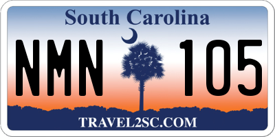 SC license plate NMN105